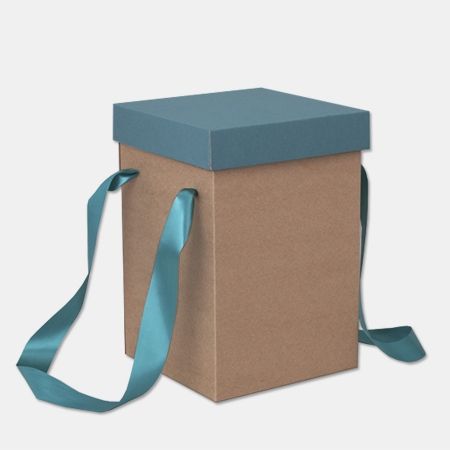 Коробка самосборная &quot;ласточкин хвост&quot; с крышкой под цветы крафт-дно 175х175х250 мм (арт. 132.41) 