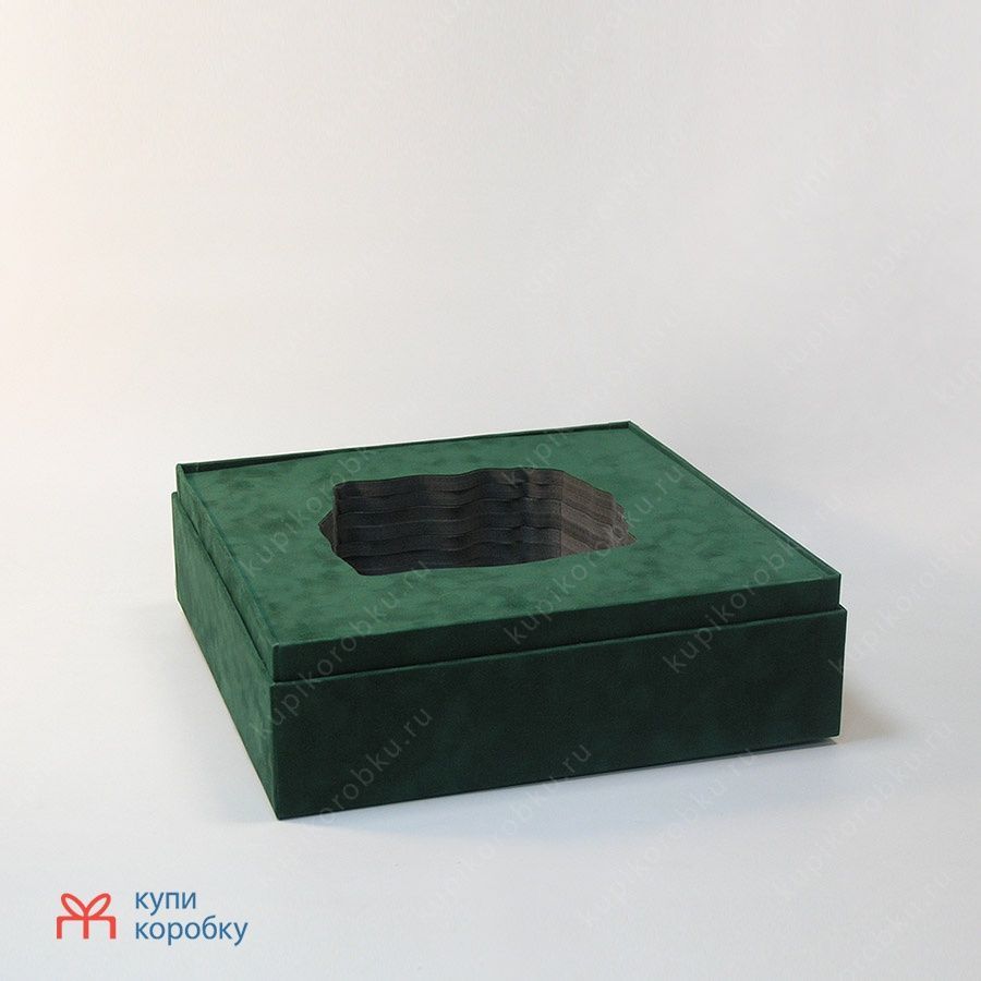 Бархатная коробка с высокой крышкой и ложементом арт.018972