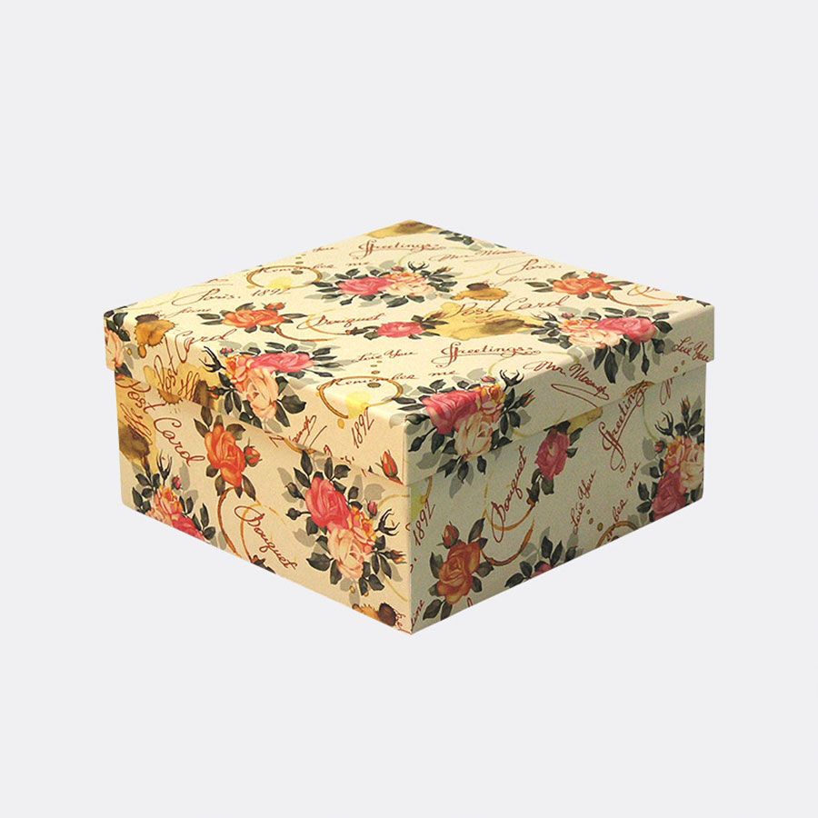 Коробка крышка-дно &quot;прованс с цветочками&quot; 230х230х115 мм (арт. 141.86) 