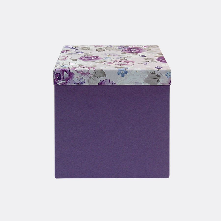 Коробка-куб  &quot;сиреневые розы&quot; 220х220х218 мм (арт. 137.100)