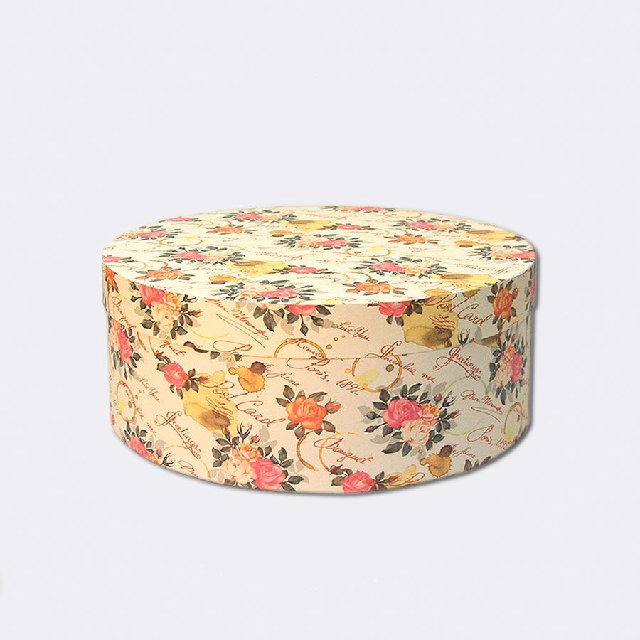 Коробка круглая шляпная &quot;прованс с цветами&quot; Ø 390х150 мм (арт. 229.86) 