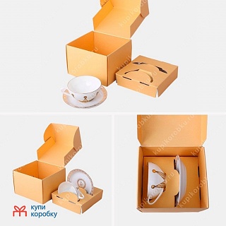 Самосборная коробка  с ложементом под чайную пару арт.0200901L